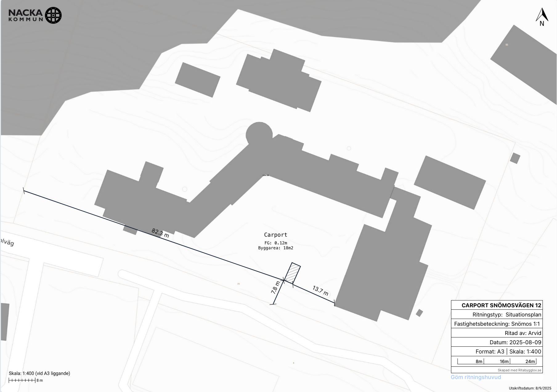 Situationsplan för Carport