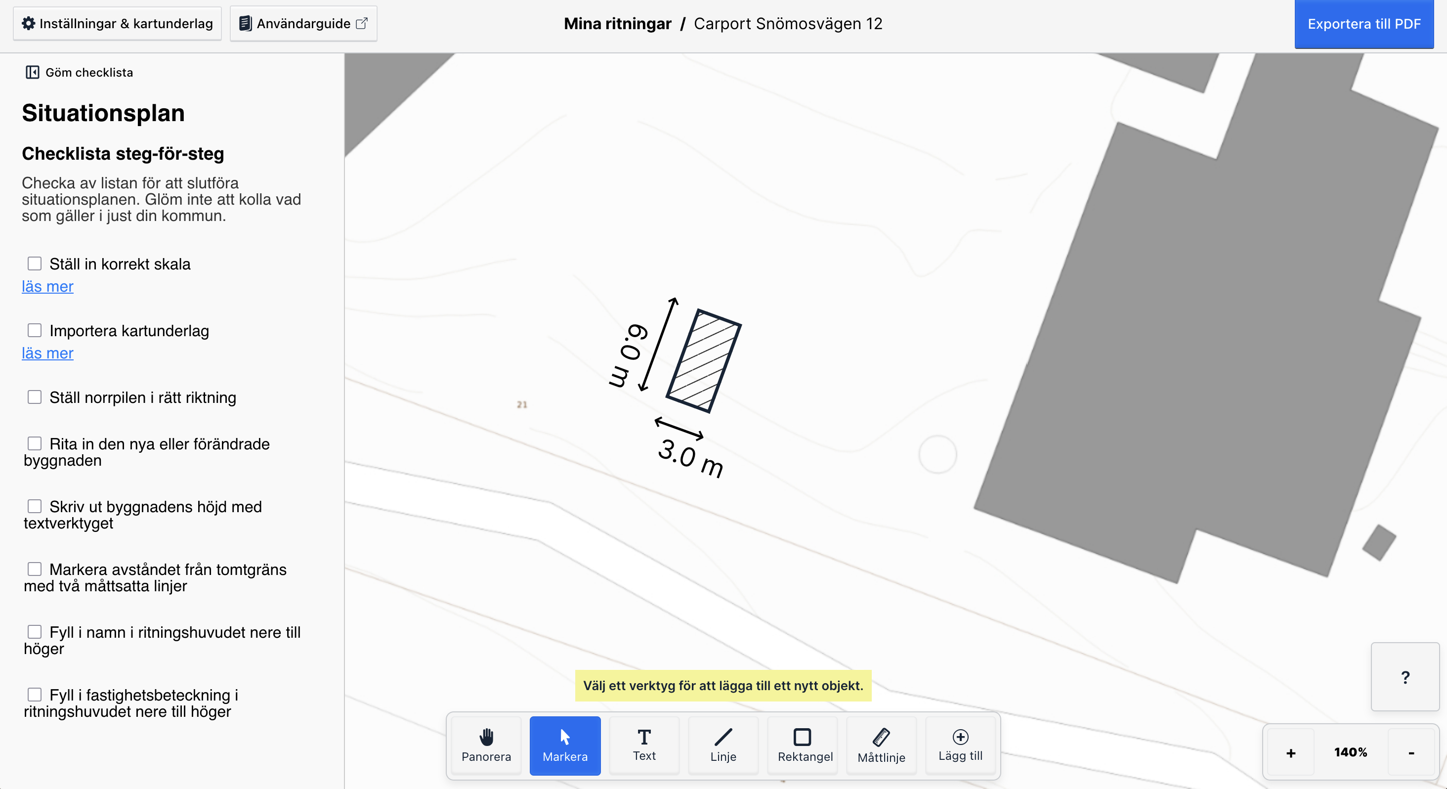 Visa rektangelns dimensioner