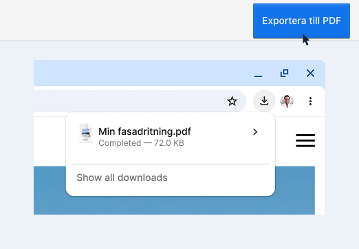 Bild av Ritabygglovs gränssnitt